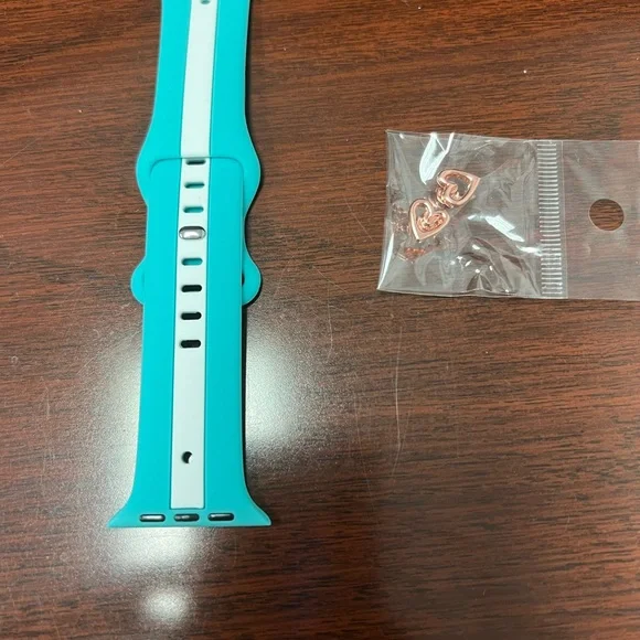Teal and White Apple Watch Band - Picture 3 of 6